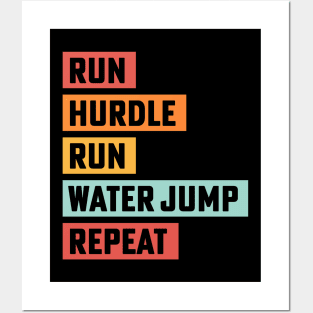 Steeplechase Track and Field Running Track Coach Posters and Art